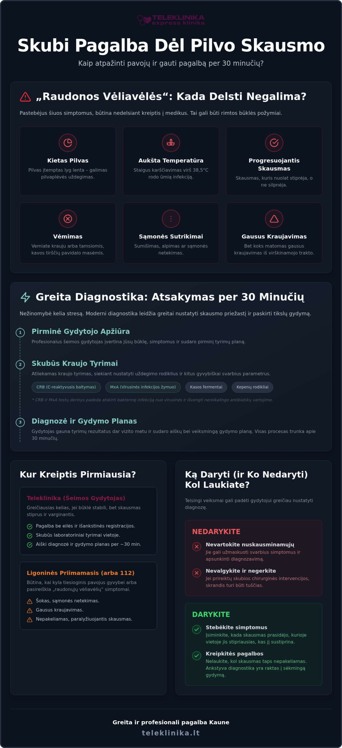 Skubi pagalba dėl pilvo skausmo: Kada negalima laukti ir kur kreiptis Kaune?